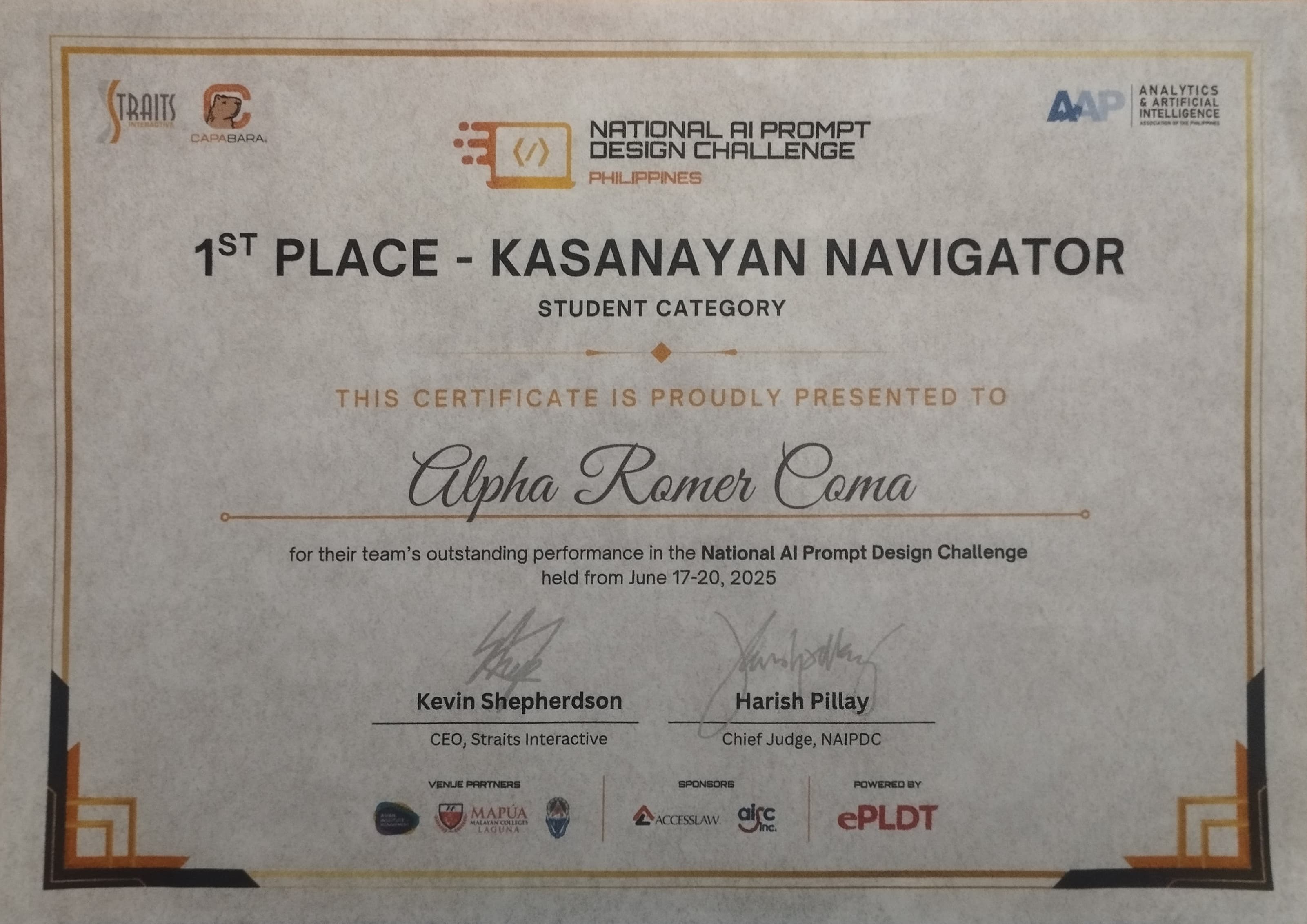 National AI Prompt Design Challenge PH 2025 Champion