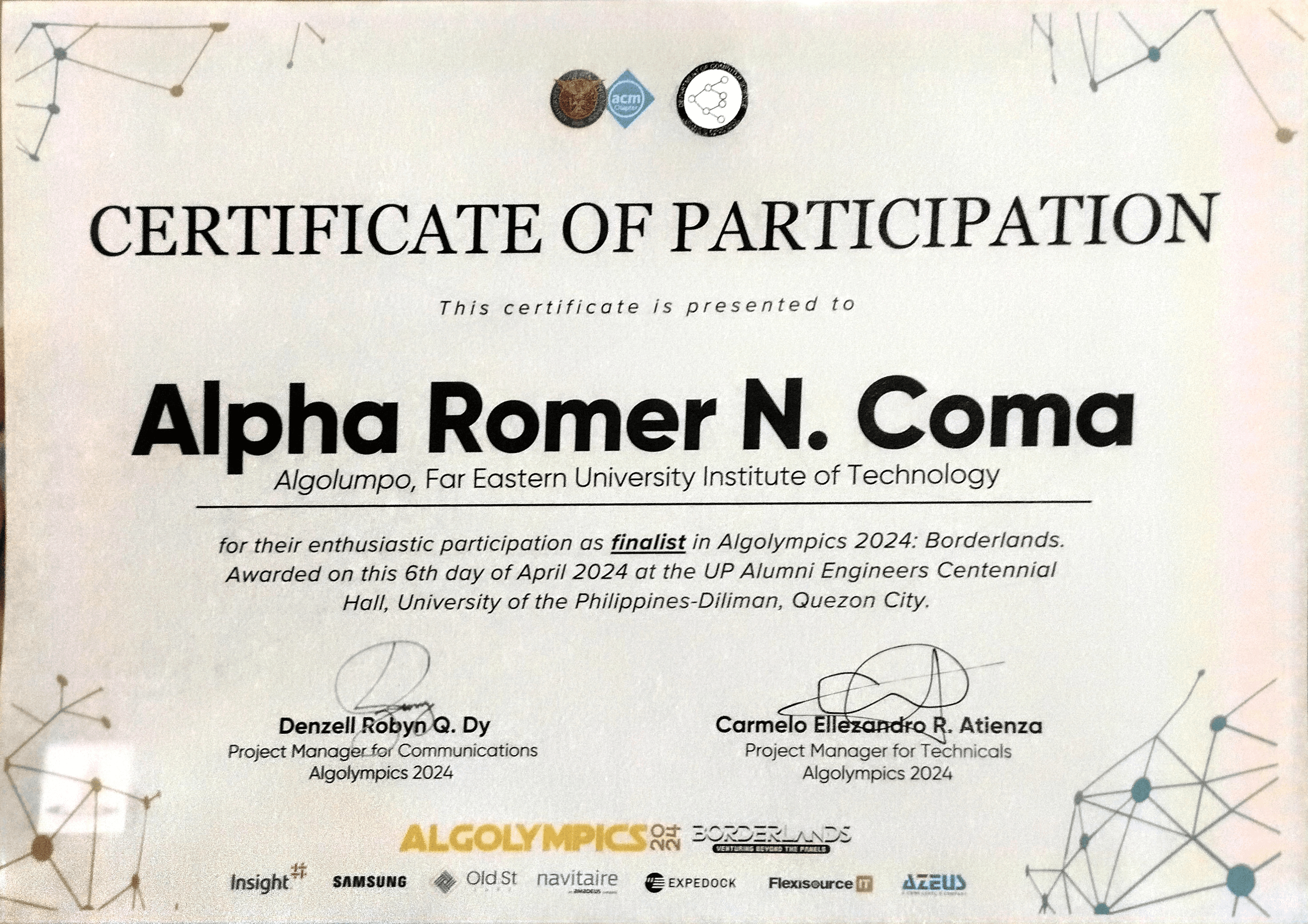 Algolympics Finalist